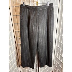Willi Smith Pinstripe Wool Blend Lined Cropped Wide Leg Pants Size 10 Corpcore